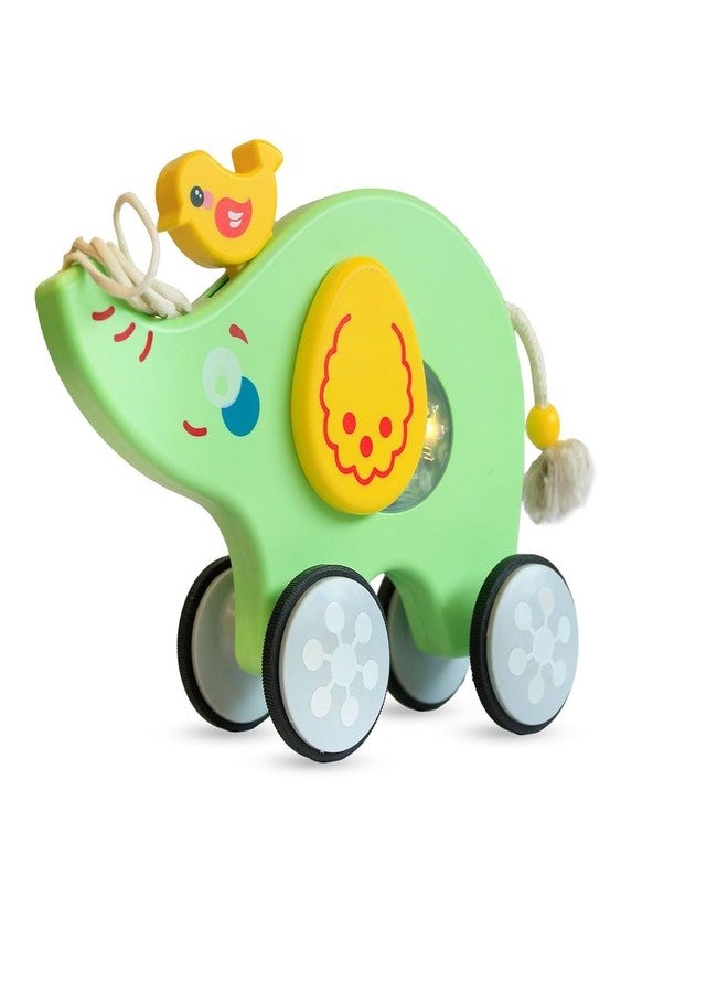 Samip Pull Along Baby Toy: Engaging Wiggle Motion, Music, and Lights for 6-12 Months | Encourages Early Walking Skills | BPA-Free Toddler Gift Set (Multicolor) (Elephant (Pista))